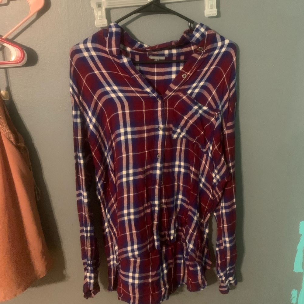 Charlotte Russe long sleeve plaid button up.